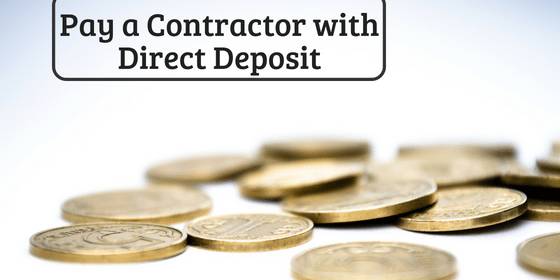 Pay a contractor with direct deposit