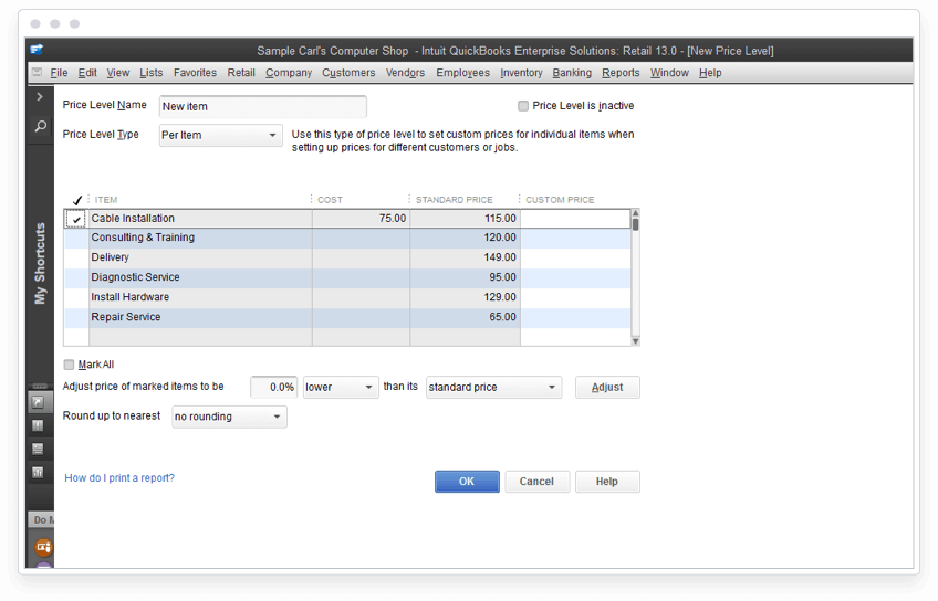 Enterprise Retail - Custom Price Levels