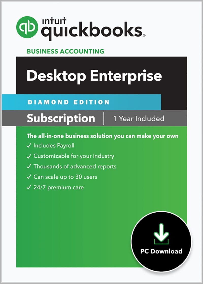 QuickBooks Enterprise 2024 Diamond Desktop Edition - Monthly Subscription