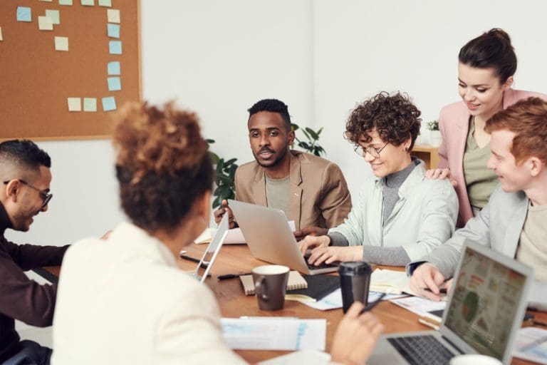 Team meeting in an office